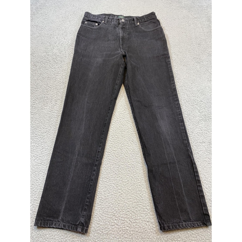 Guess Jeans‎ Mens 34 Black Gray Washed Straight Leg Denim Triangle Patch Zip Fly